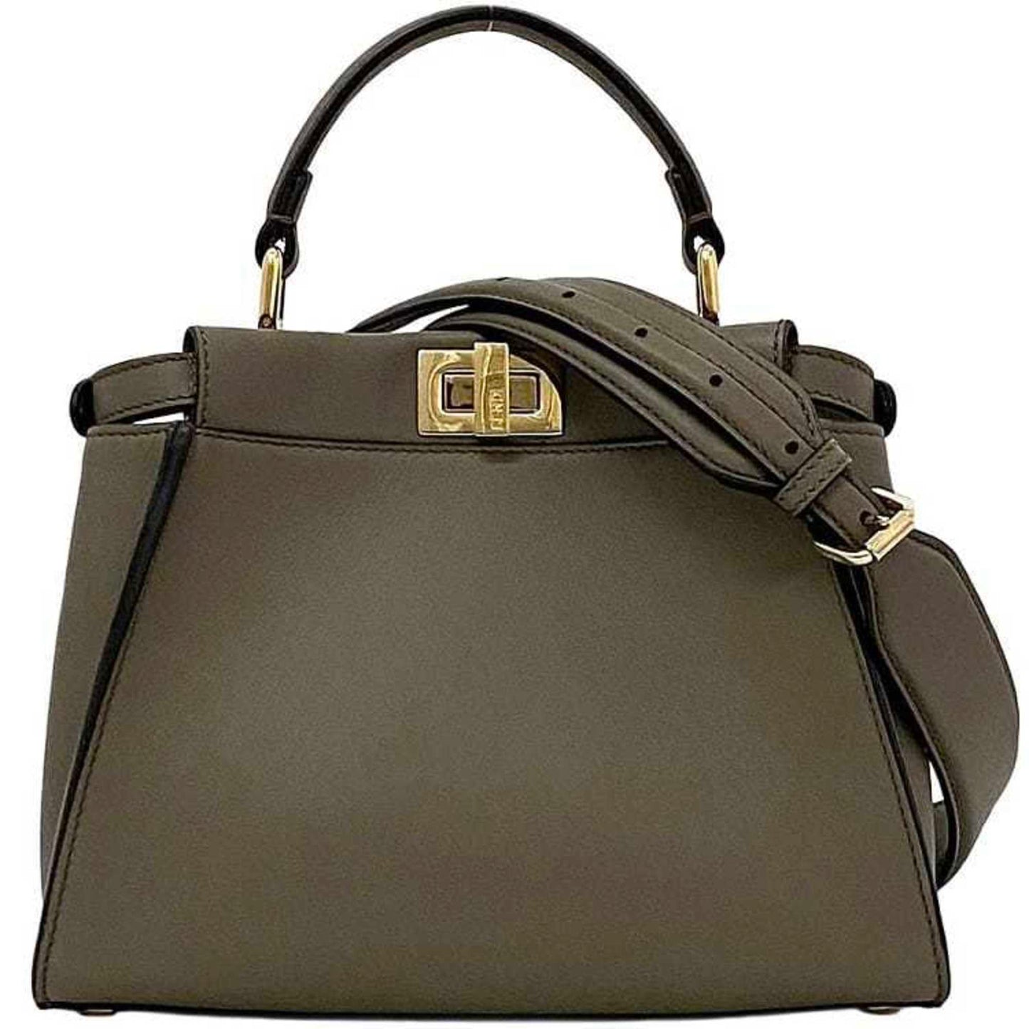 Fendi Peekaboo Beige Leather Hand Bag