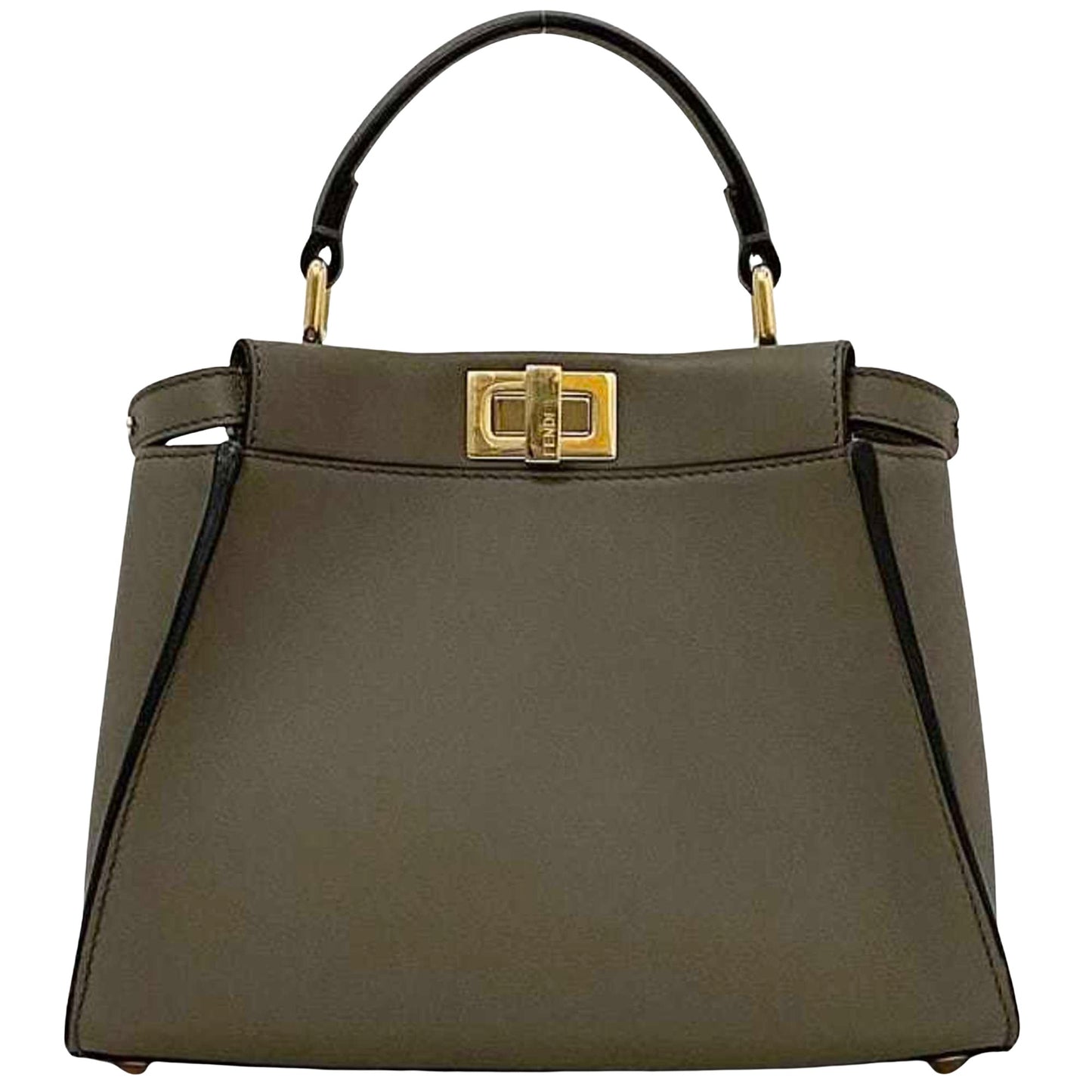 Fendi Peekaboo Beige Leather Hand Bag