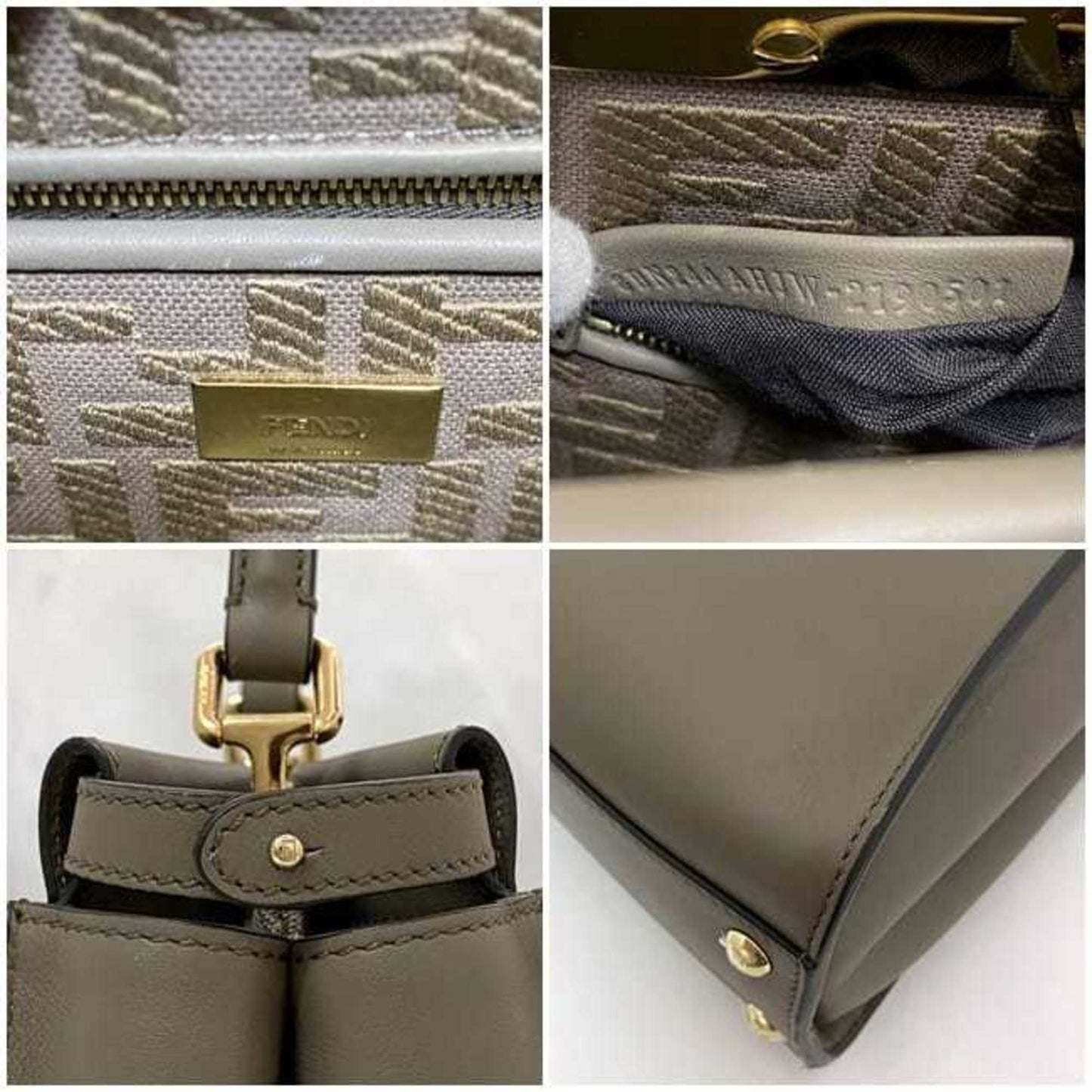 Fendi Peekaboo Beige Leather Hand Bag