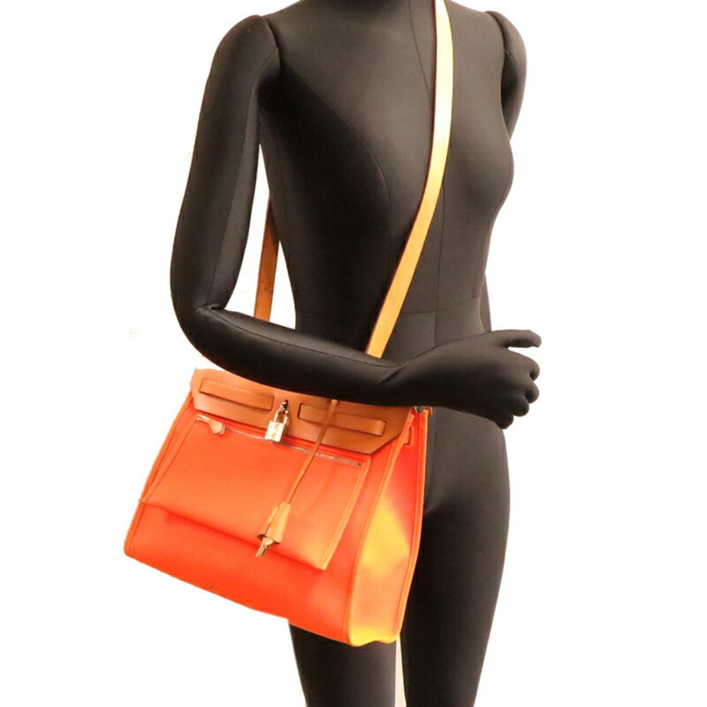 Hermès Herbag Orange Leather Tote Bag