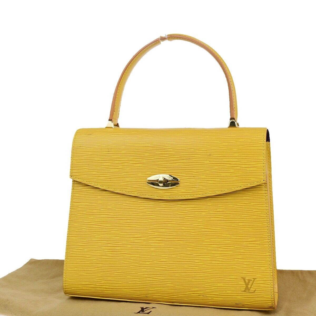 Louis Vuitton Malesherbes Yellow Leather Hand Bag