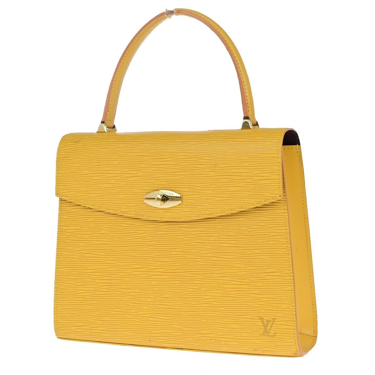 Louis Vuitton Malesherbes Yellow Leather Hand Bag