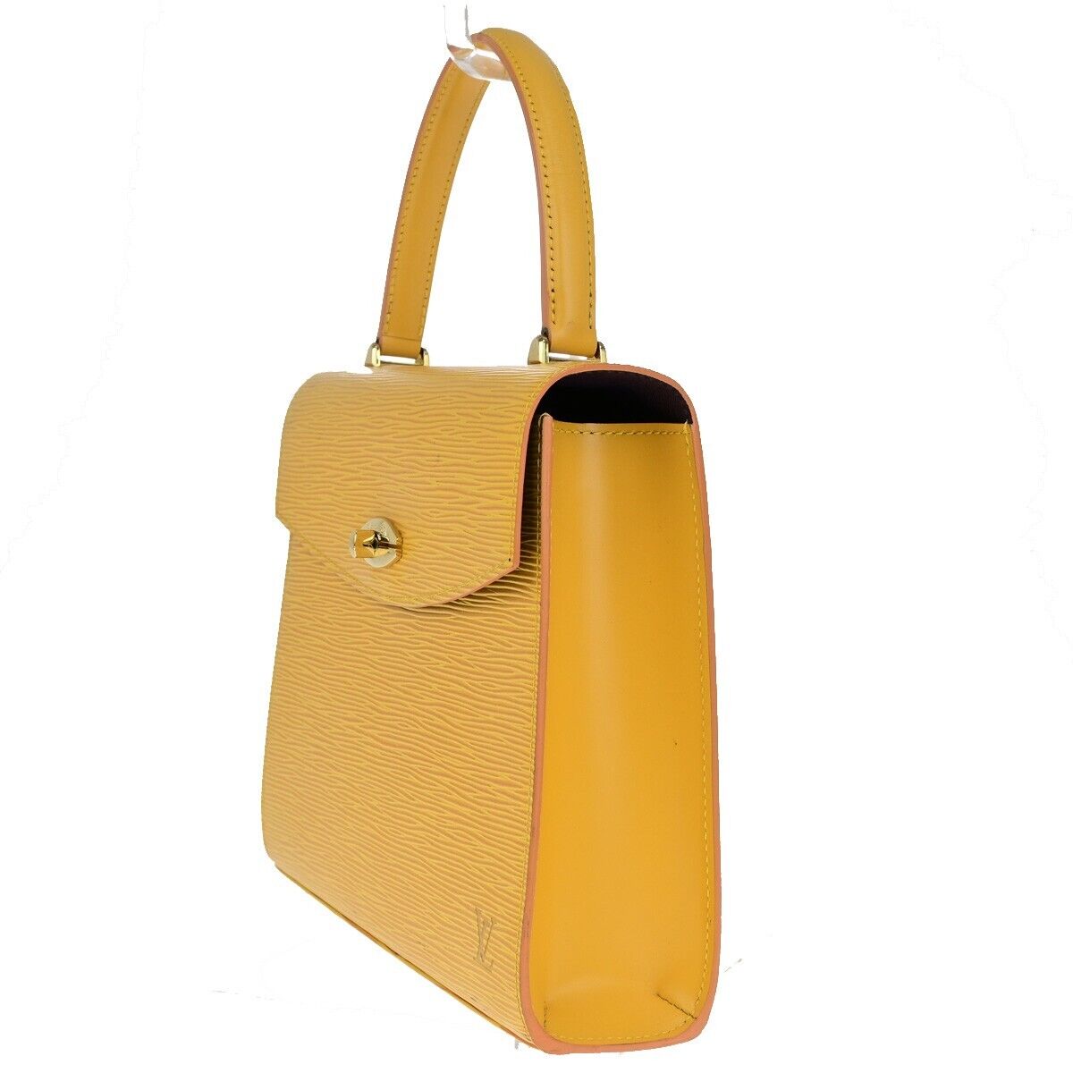 Louis Vuitton Malesherbes Yellow Leather Hand Bag