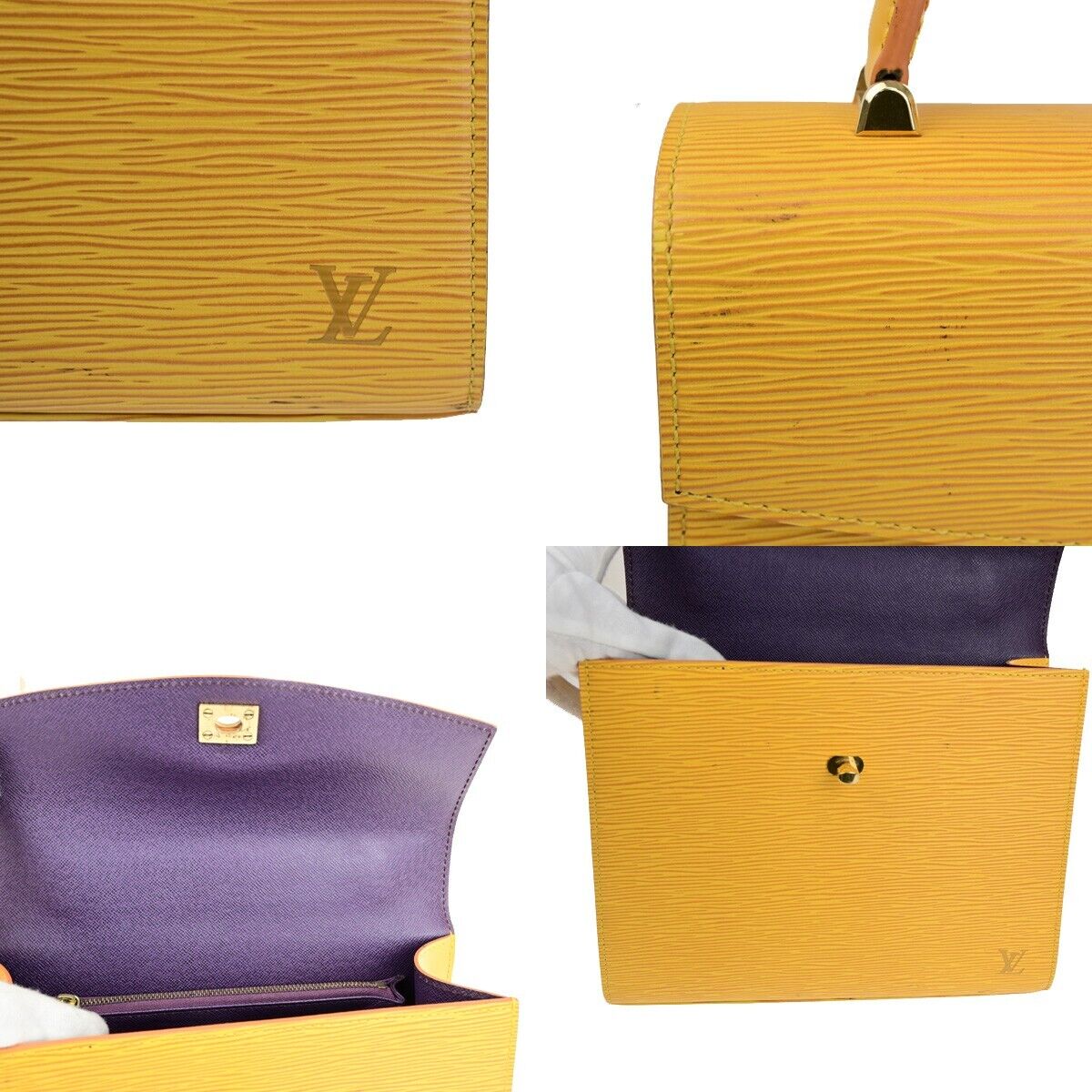 Louis Vuitton Malesherbes Yellow Leather Hand Bag