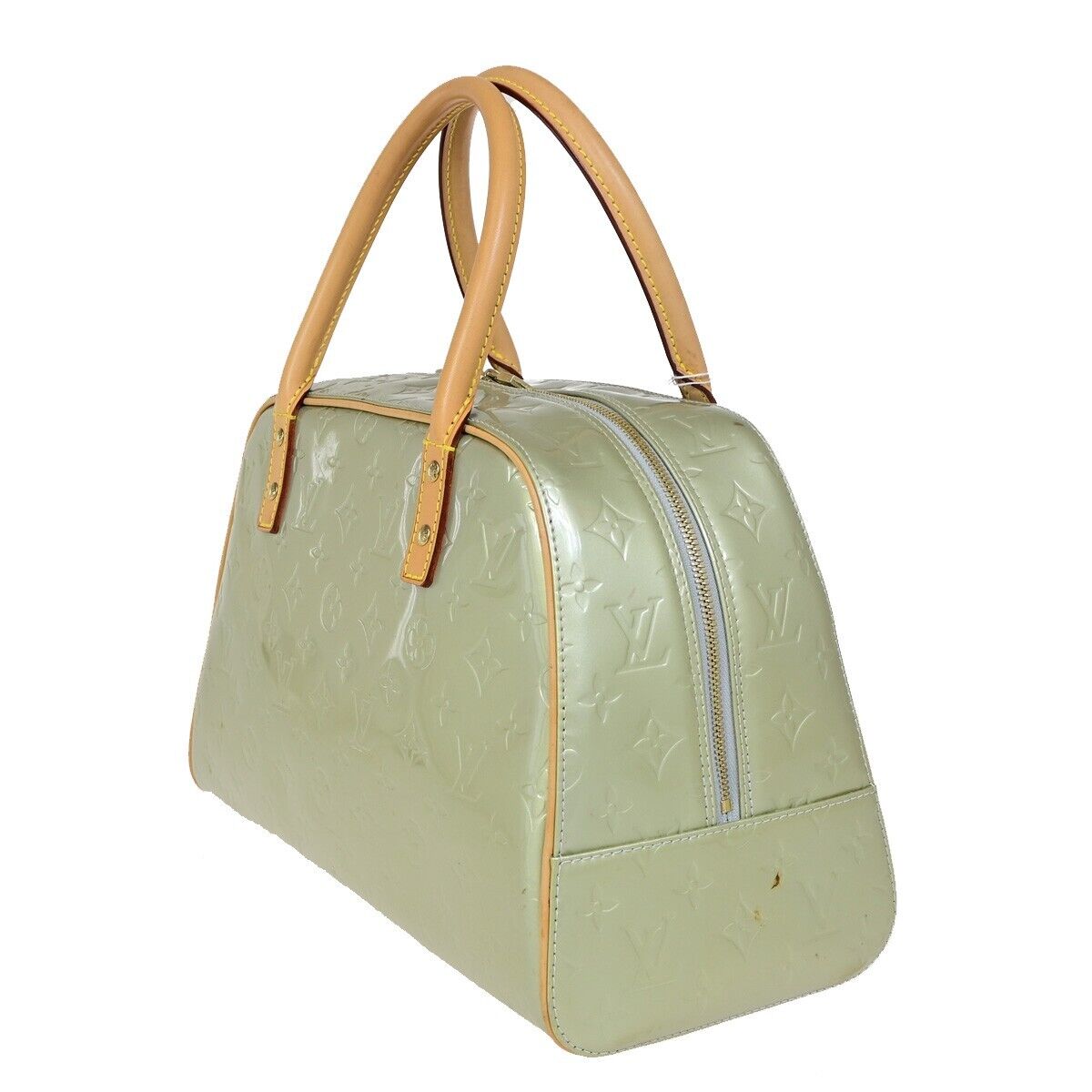 Louis Vuitton Tompkins Square Green Patent Leather Hand Bag