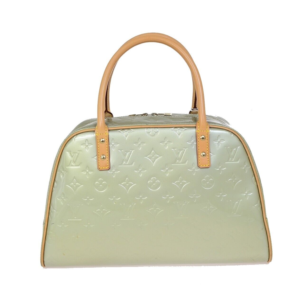 Louis Vuitton Tompkins Square Green Patent Leather Hand Bag