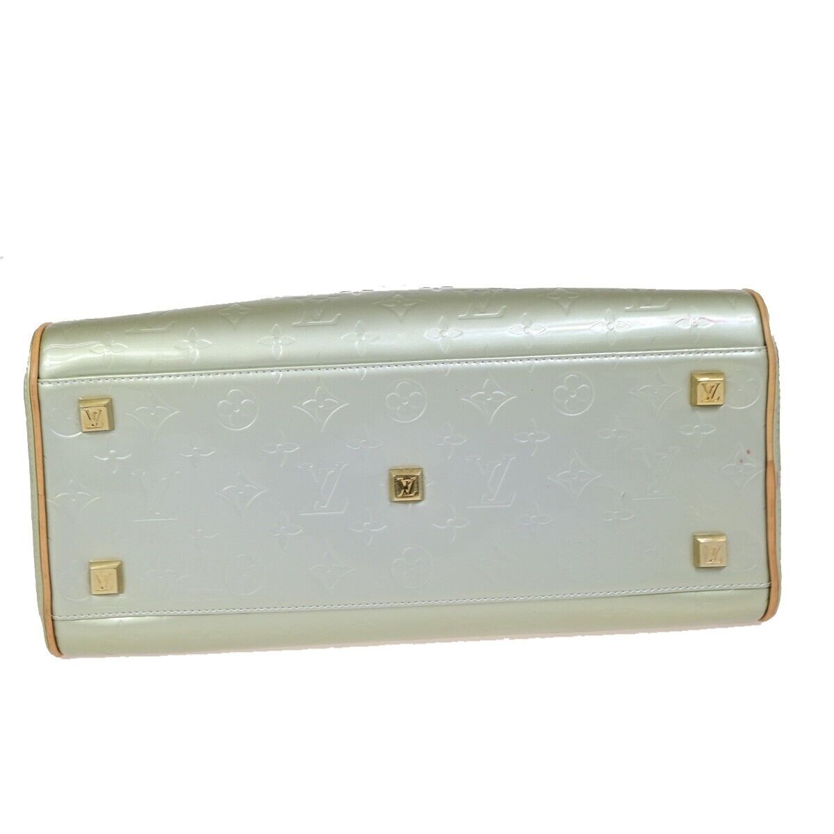 Louis Vuitton Tompkins Square Green Patent Leather Hand Bag