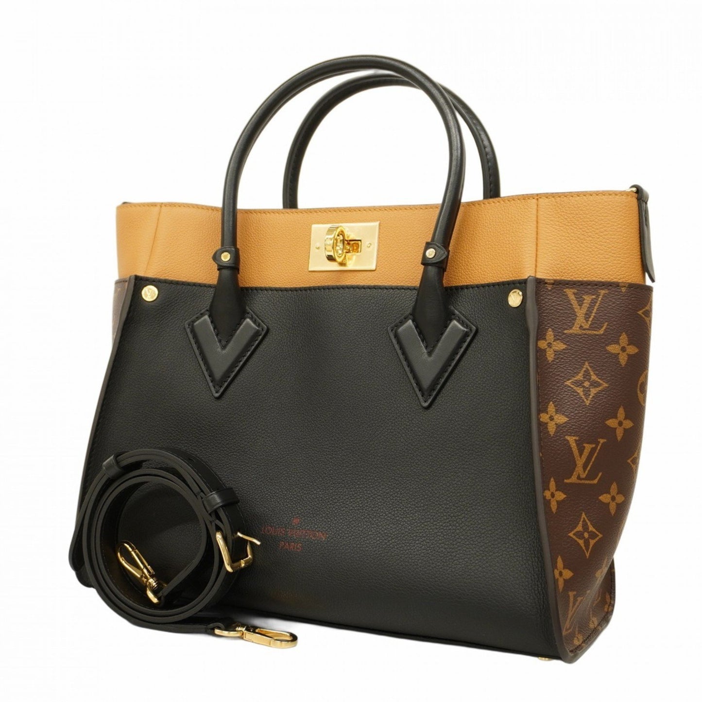 Louis Vuitton On my Side Black Leather Hand Bag