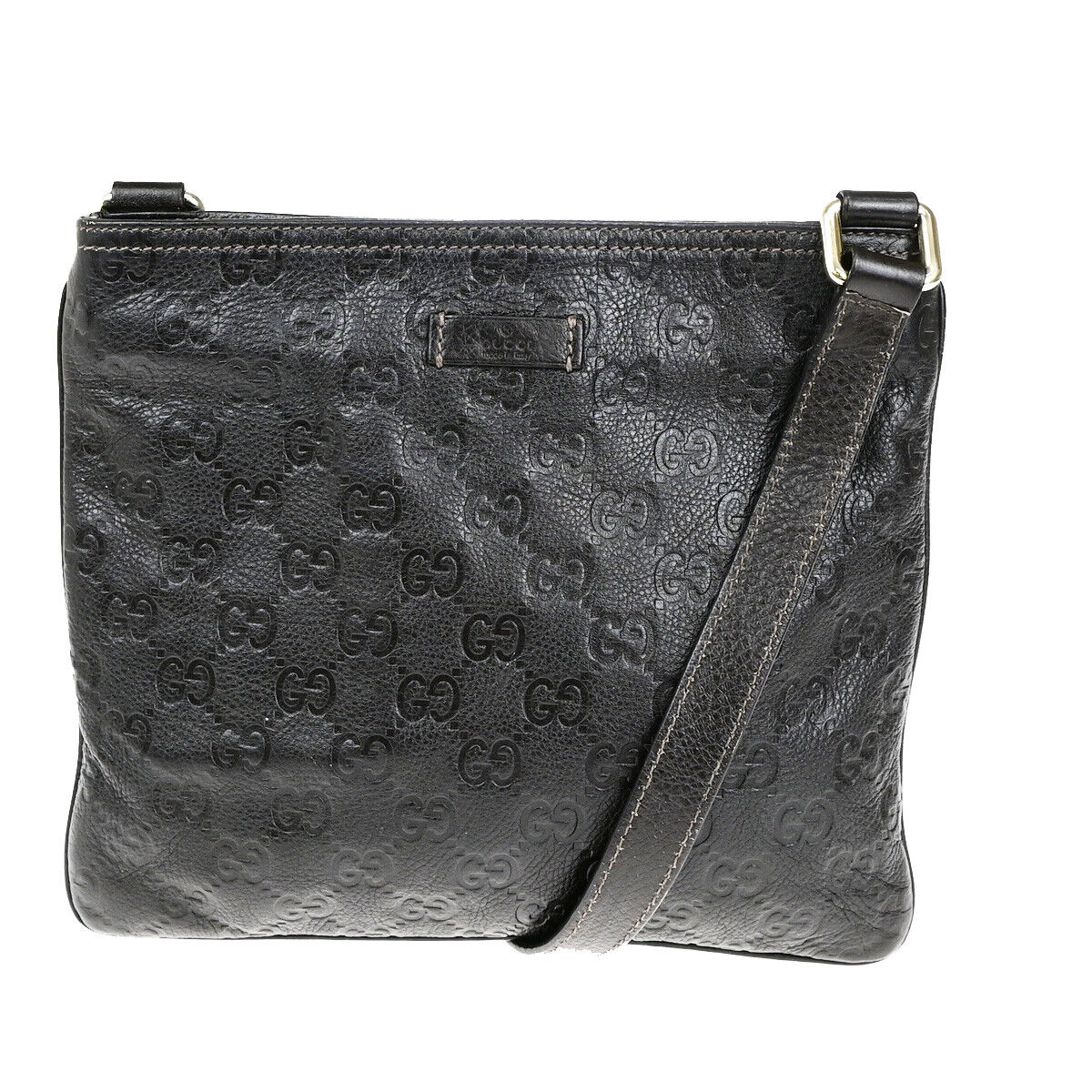 Gucci Guccissima Black Leather Shoulder Bag