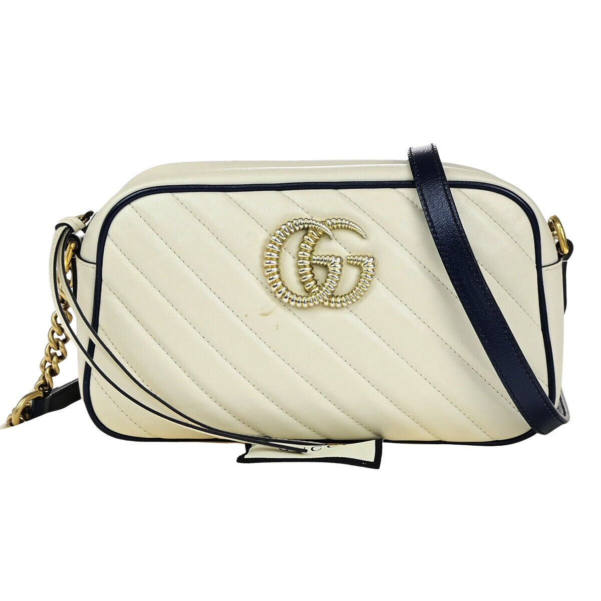 Gucci Marmont White Leather Shoulder Bag