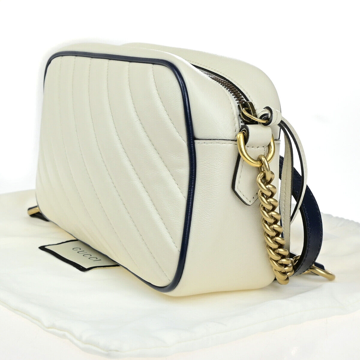 Gucci Marmont White Leather Shoulder Bag