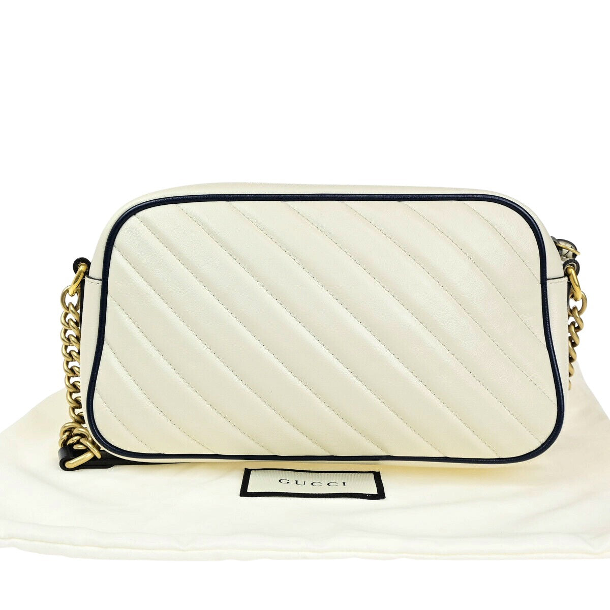 Gucci Marmont White Leather Shoulder Bag