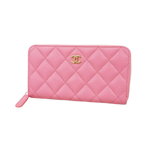 Chanel Pink Leather Wallet Accessories