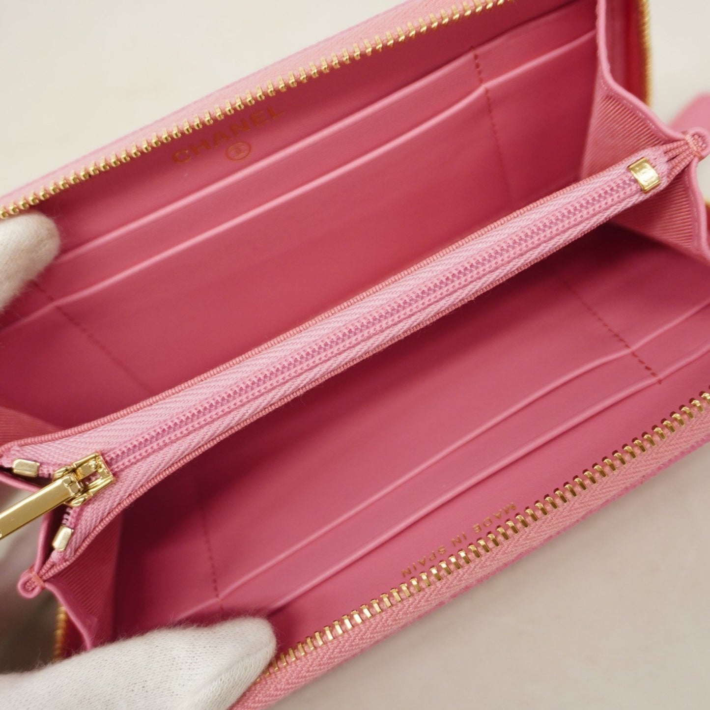 Chanel Pink Leather Wallet Accessories