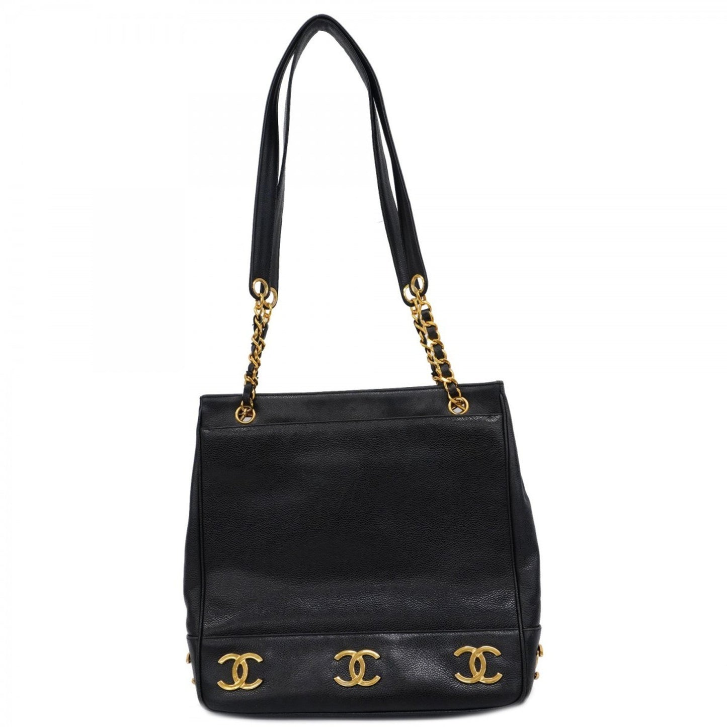 Chanel Triple coco Black Leather Shoulder Bag