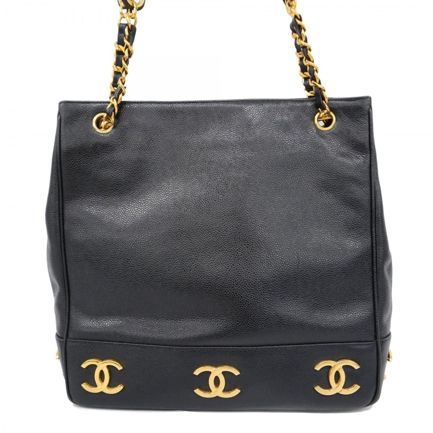 Chanel Triple coco Black Leather Shoulder Bag