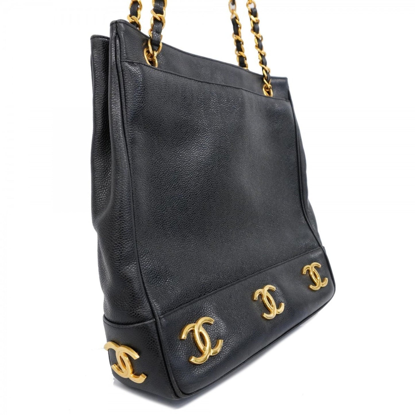 Chanel Triple coco Black Leather Shoulder Bag