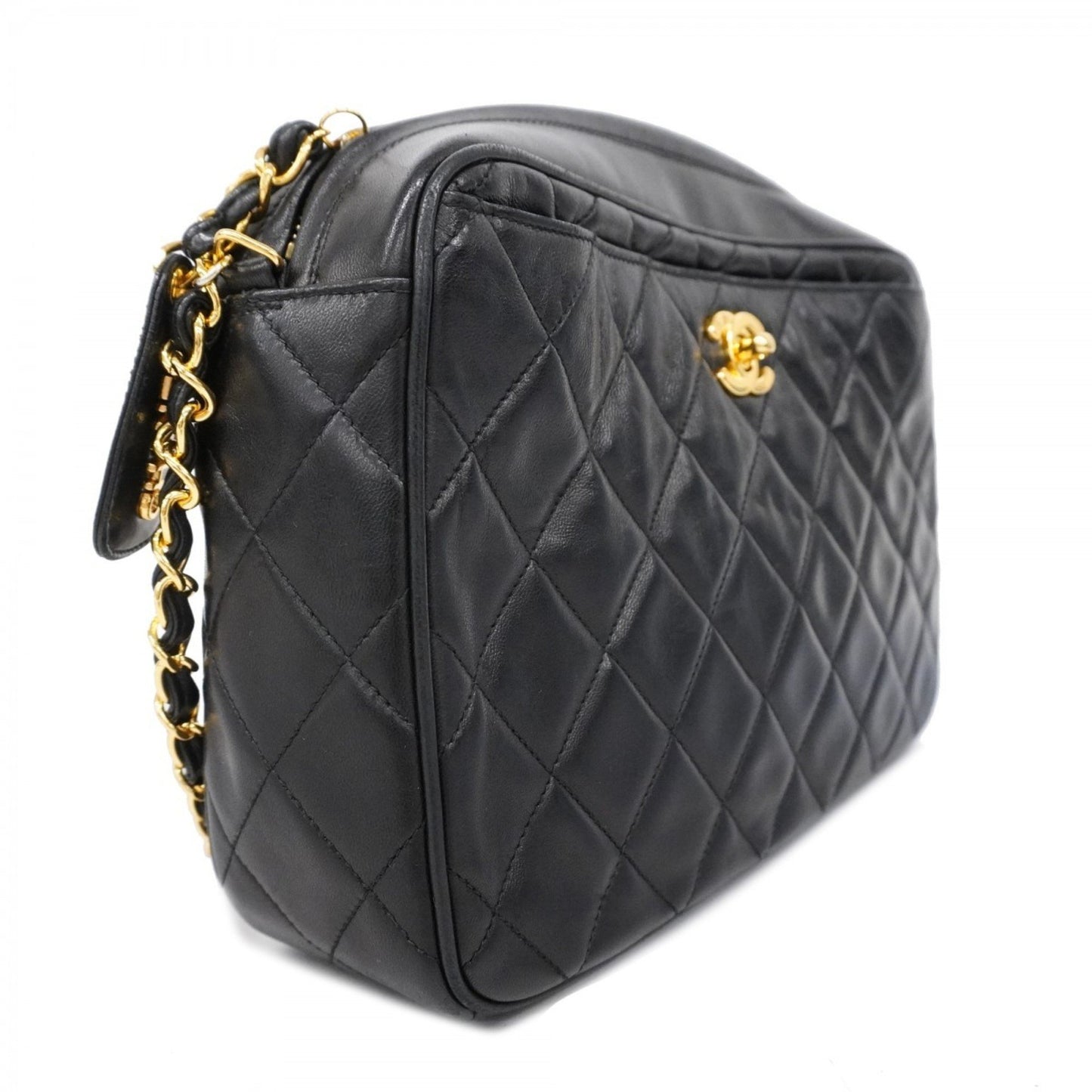 Chanel Camera Black Leather Shoulder Bag