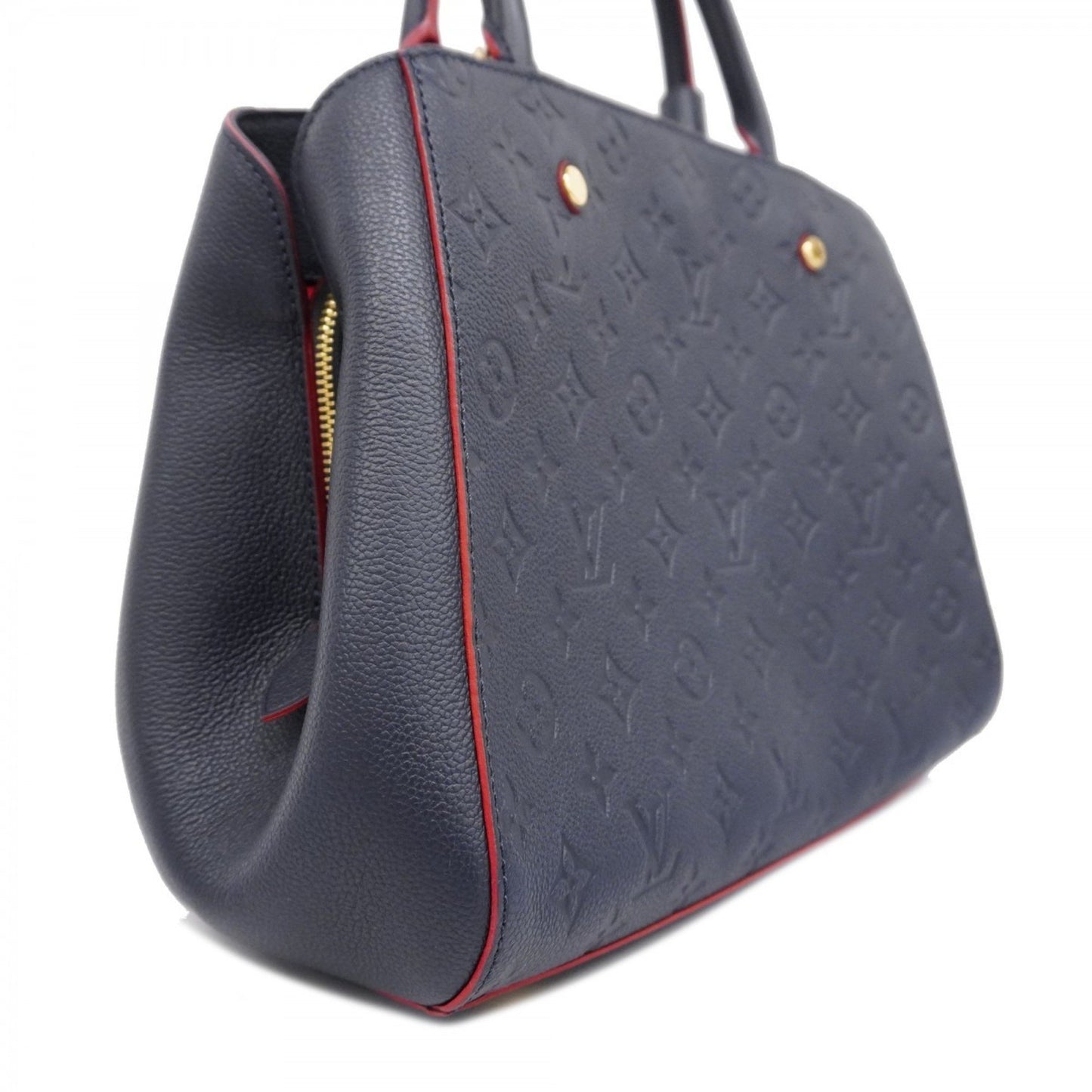 Louis Vuitton Montaigne Navy Leather Hand Bag