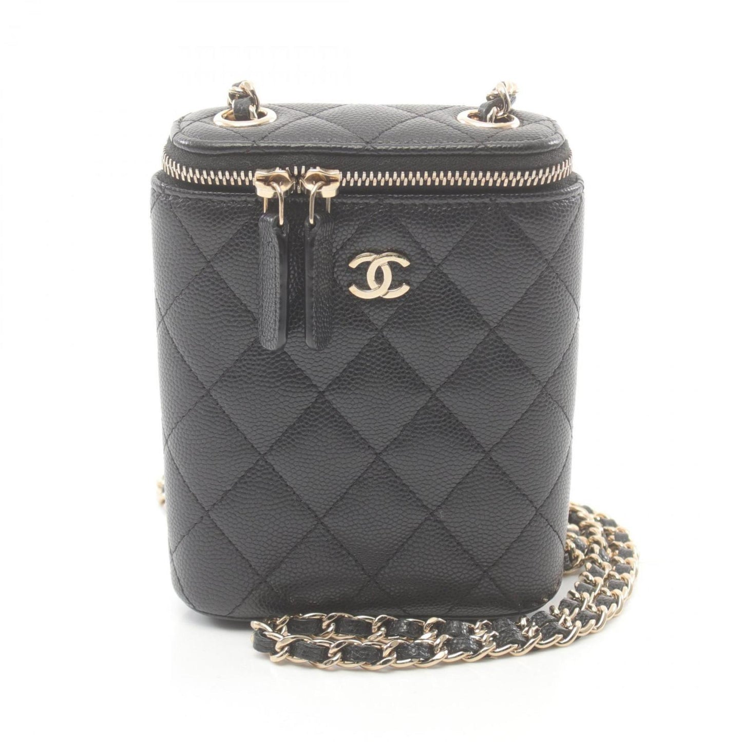 Chanel Vanity Black Leather Shoulder Bag