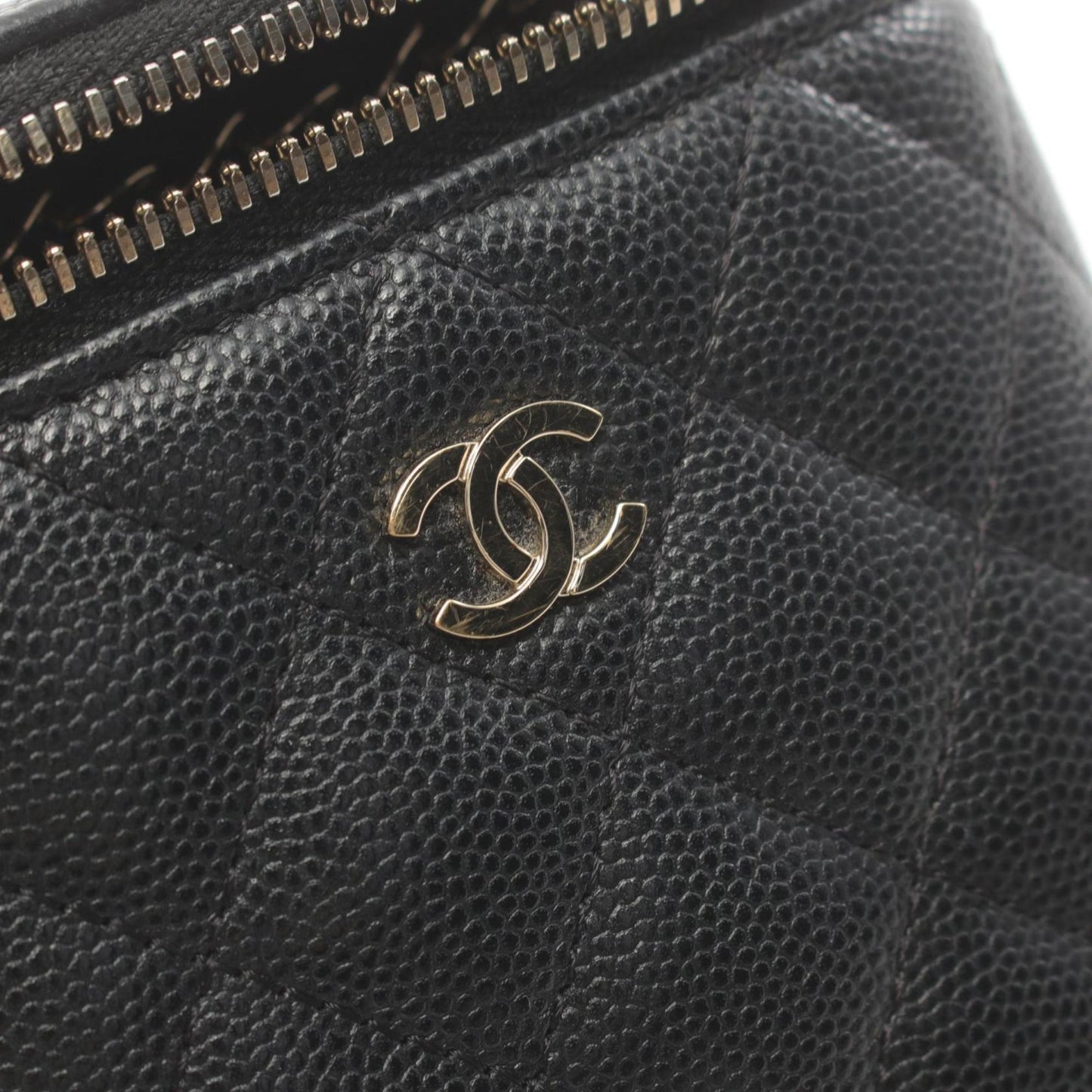 Chanel Vanity Black Leather Shoulder Bag