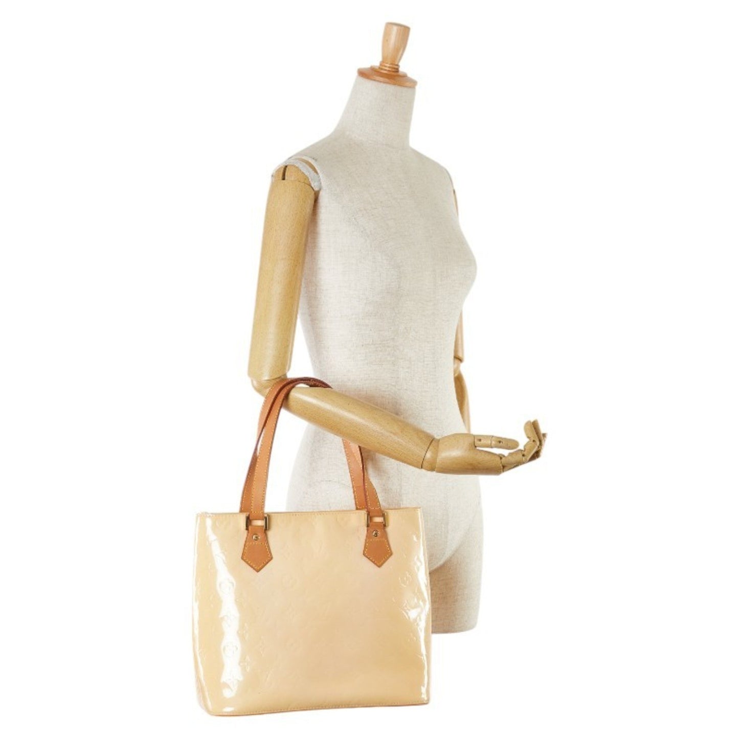 Louis Vuitton Houston Beige Patent Leather Tote Bag