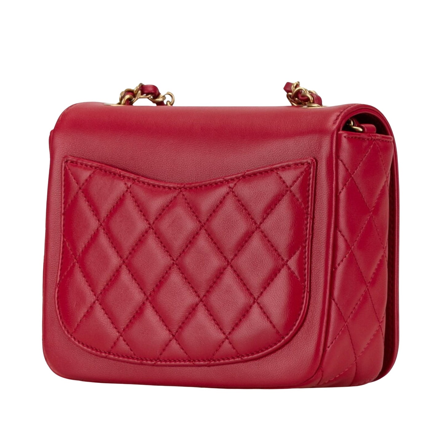 Chanel Coco Mark Red Leather Shoulder Bag