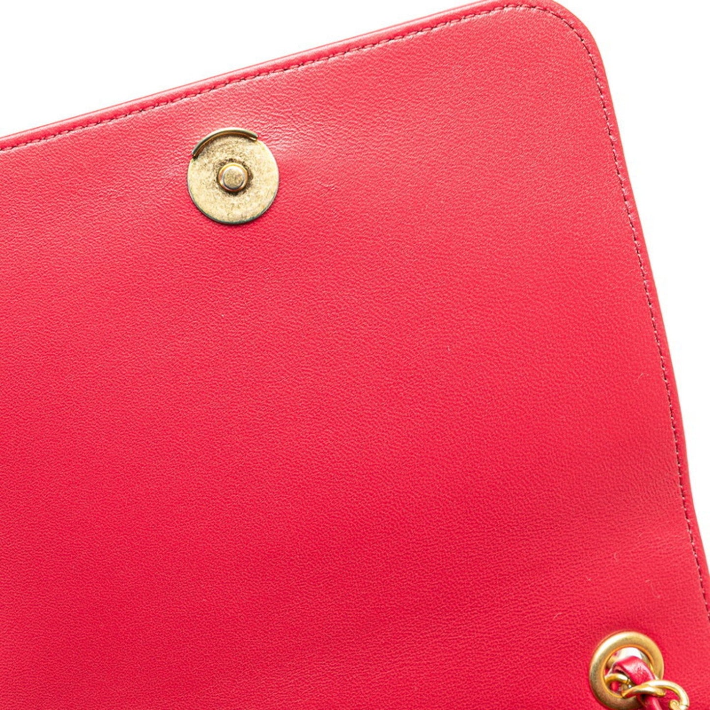 Chanel Coco Mark Red Leather Shoulder Bag