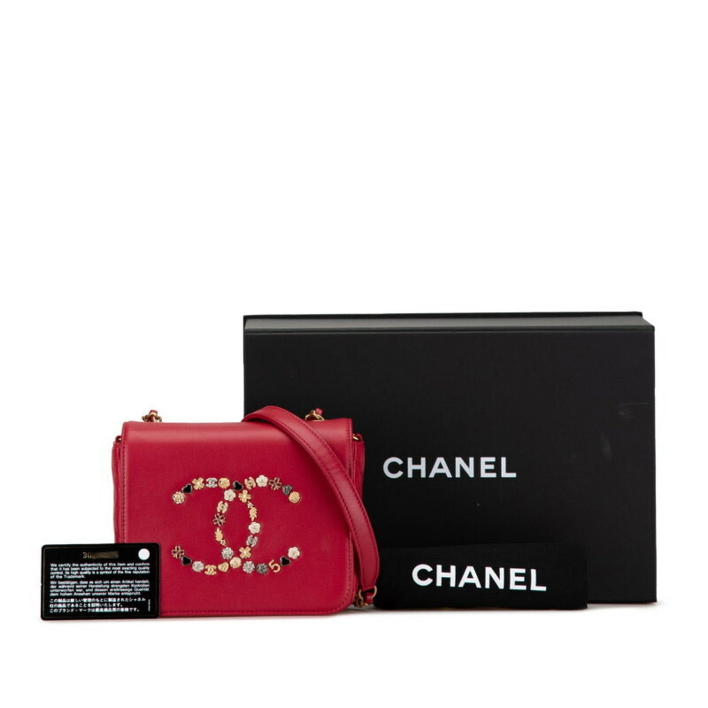 Chanel Coco Mark Red Leather Shoulder Bag