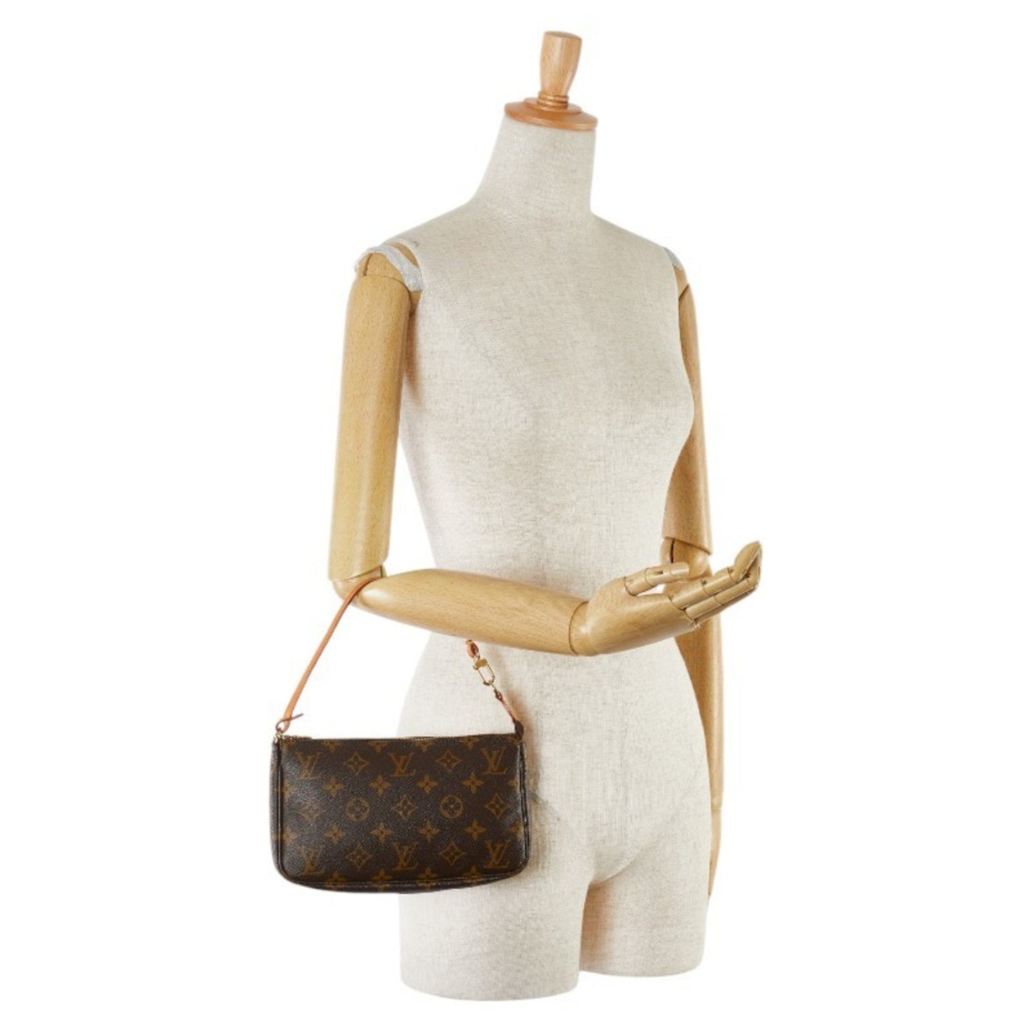 Louis Vuitton Pochette Accessoire Brown Canvas Clutch Bag