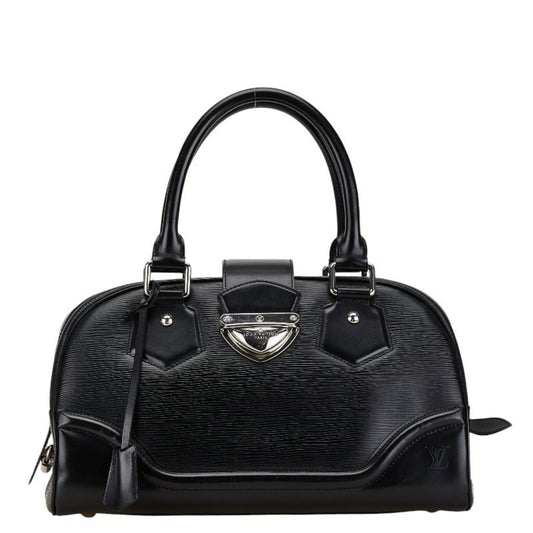 Louis Vuitton Montaigne Black Leather Hand Bag