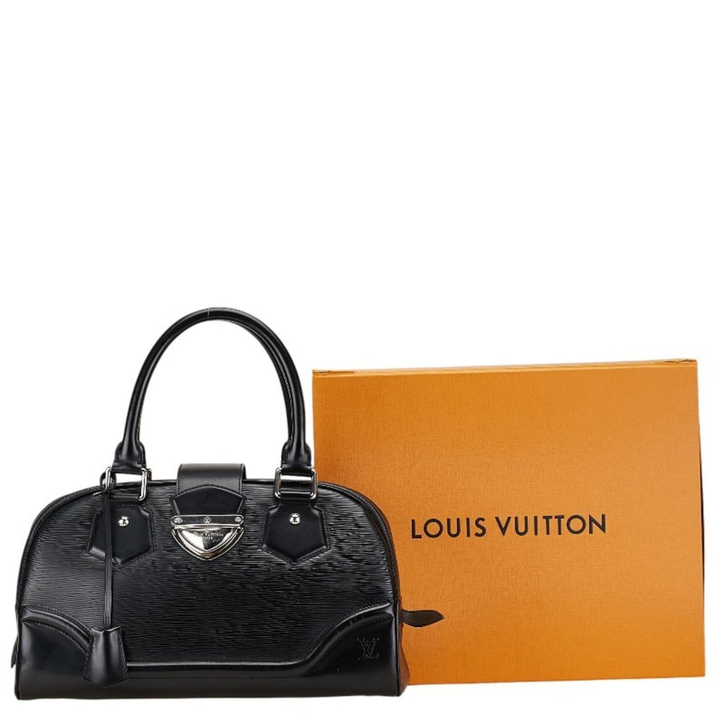 Louis Vuitton Montaigne Black Leather Hand Bag