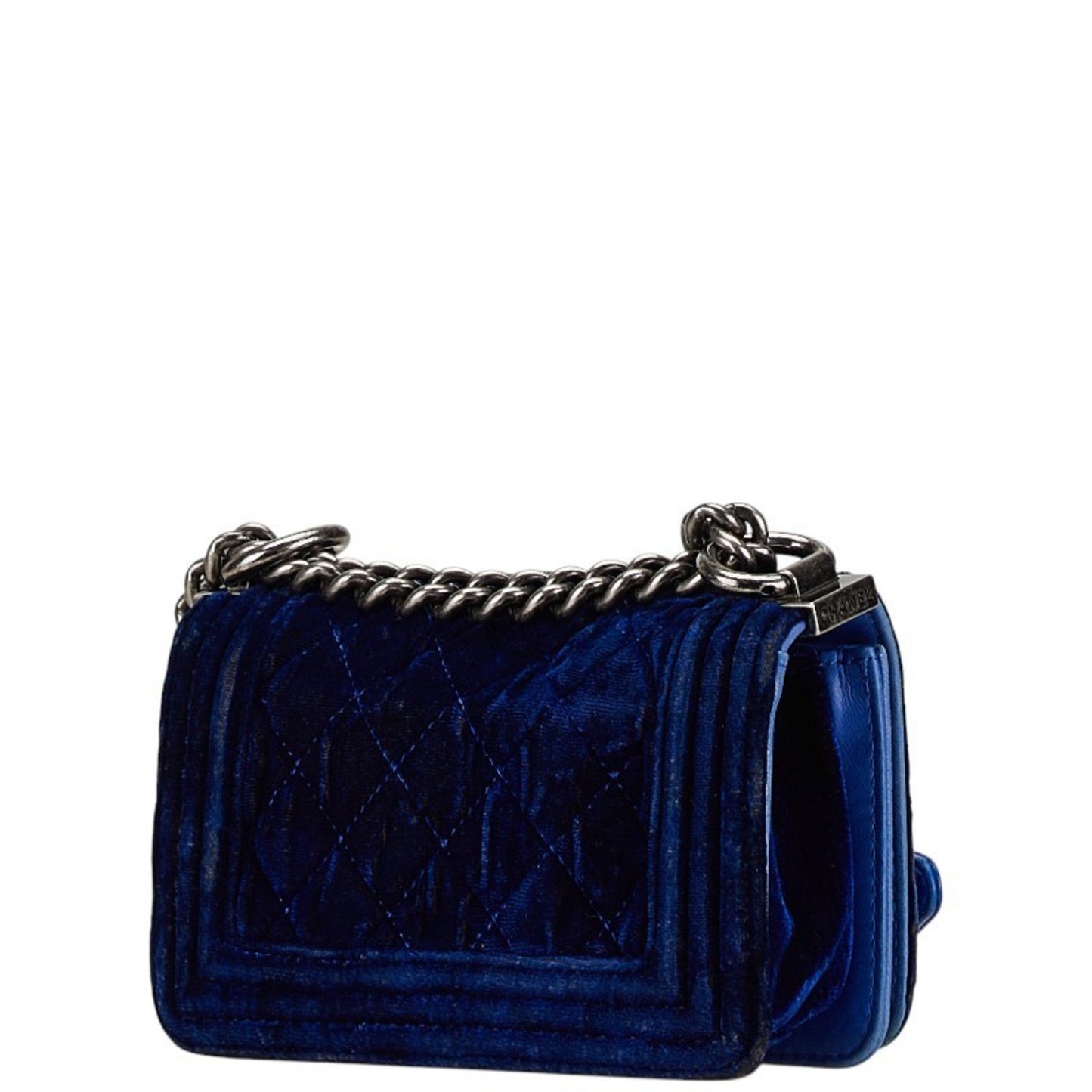 Chanel Boy Blue Velvet Shoulder Bag