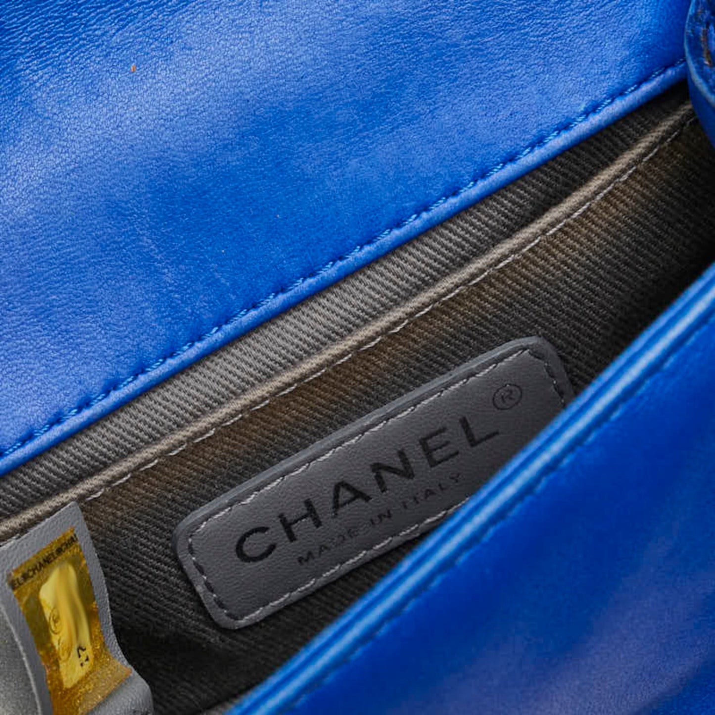 Chanel Boy Blue Velvet Shoulder Bag