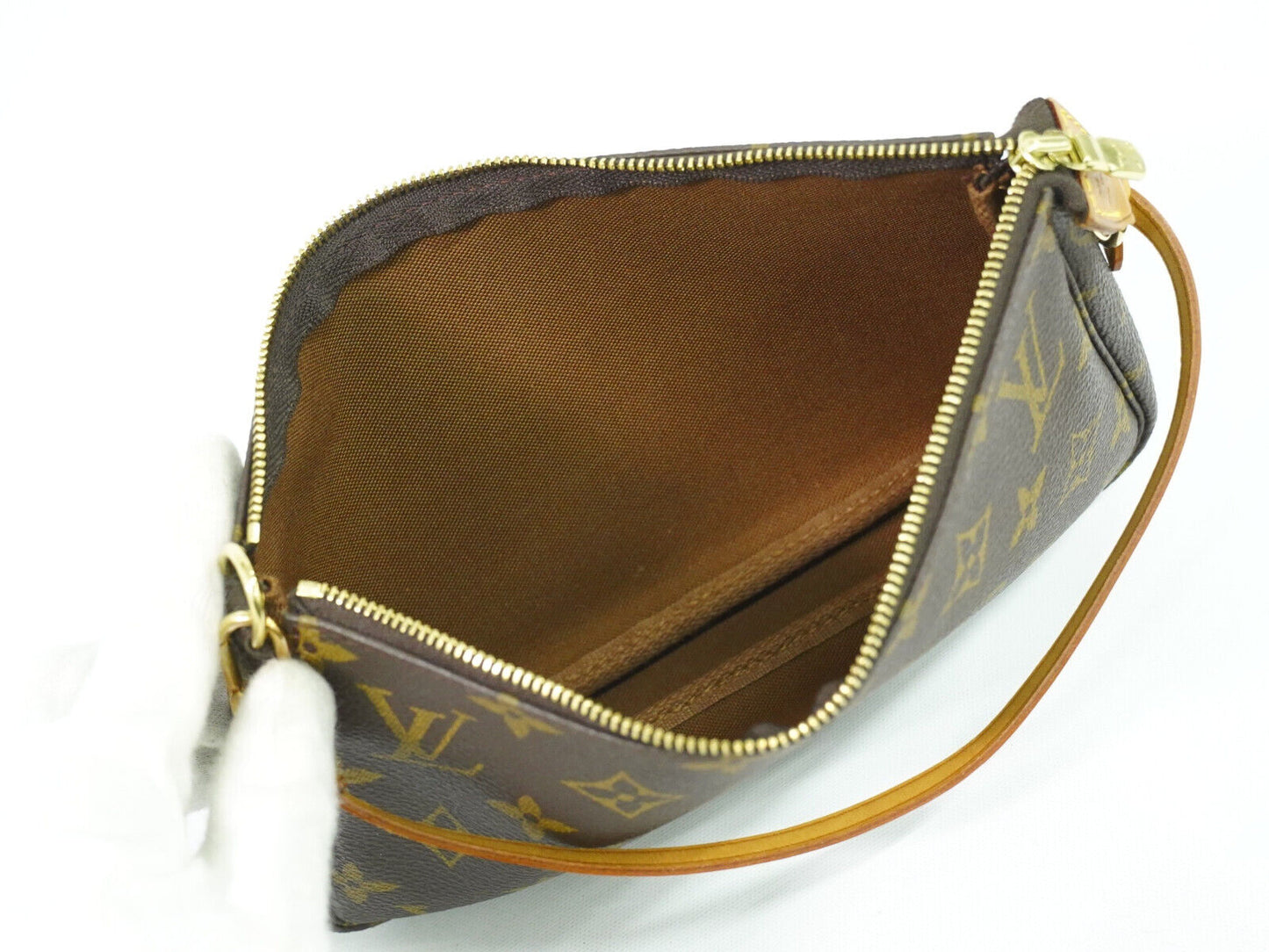 Louis Vuitton Pochette Accessoire Brown Canvas Clutch Bag