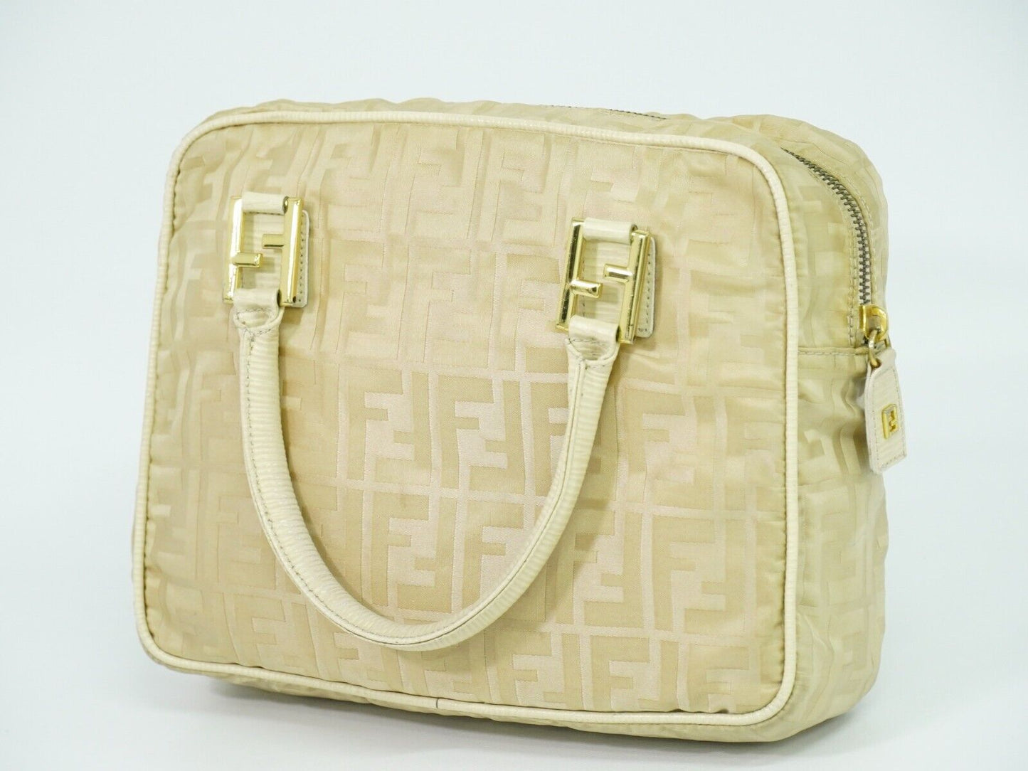 Fendi Beige Canvas Hand Bag