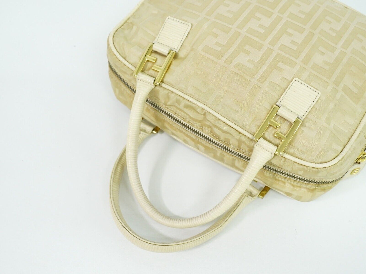 Fendi Beige Canvas Hand Bag