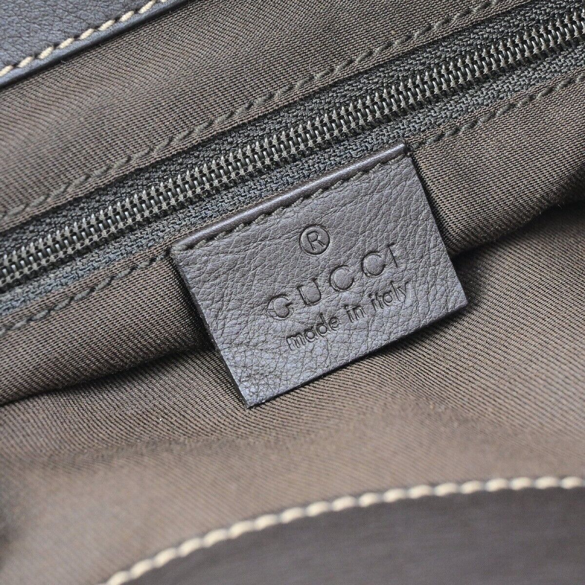 Gucci Abbey Beige Canvas Shoulder Bag