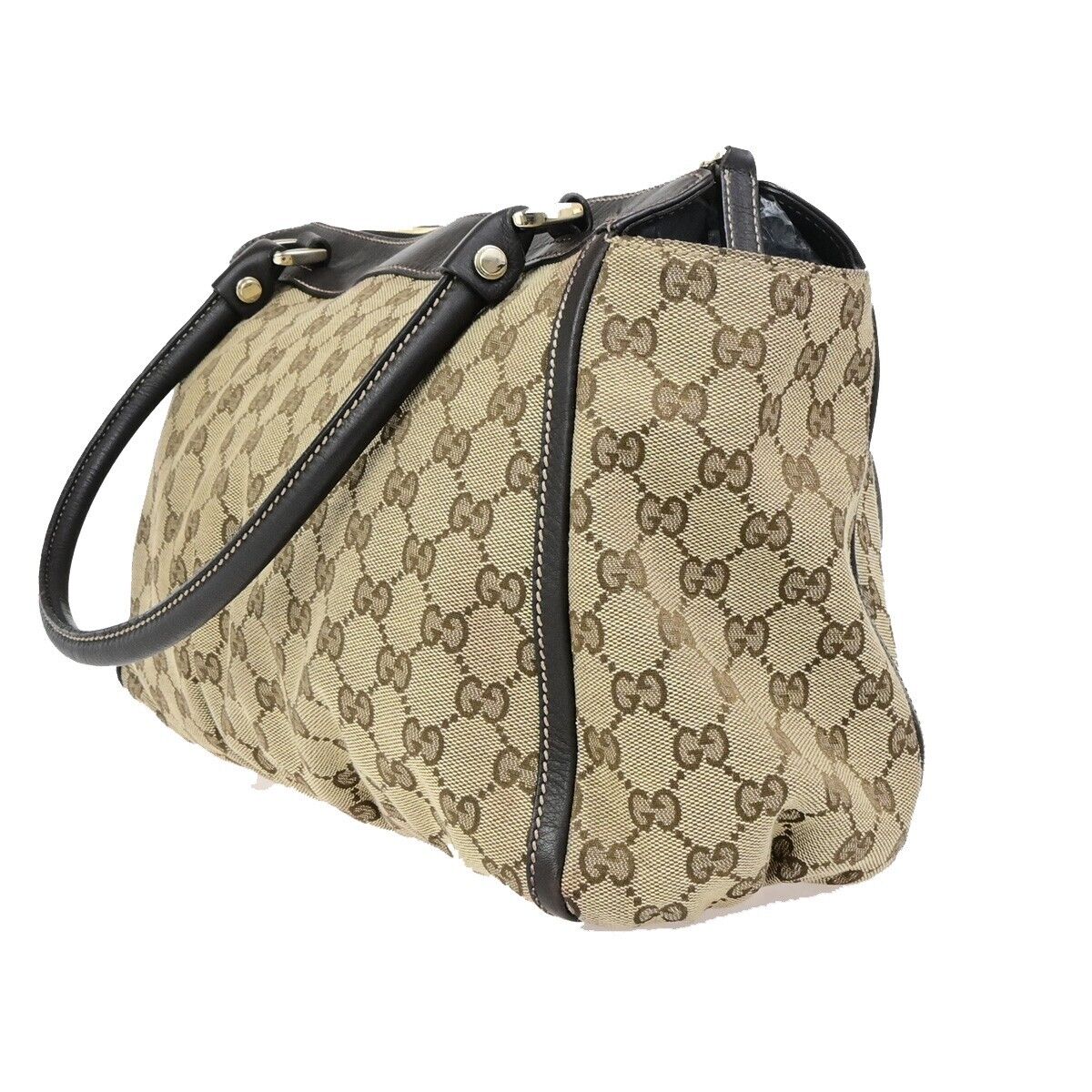 Gucci Abbey Beige Canvas Shoulder Bag