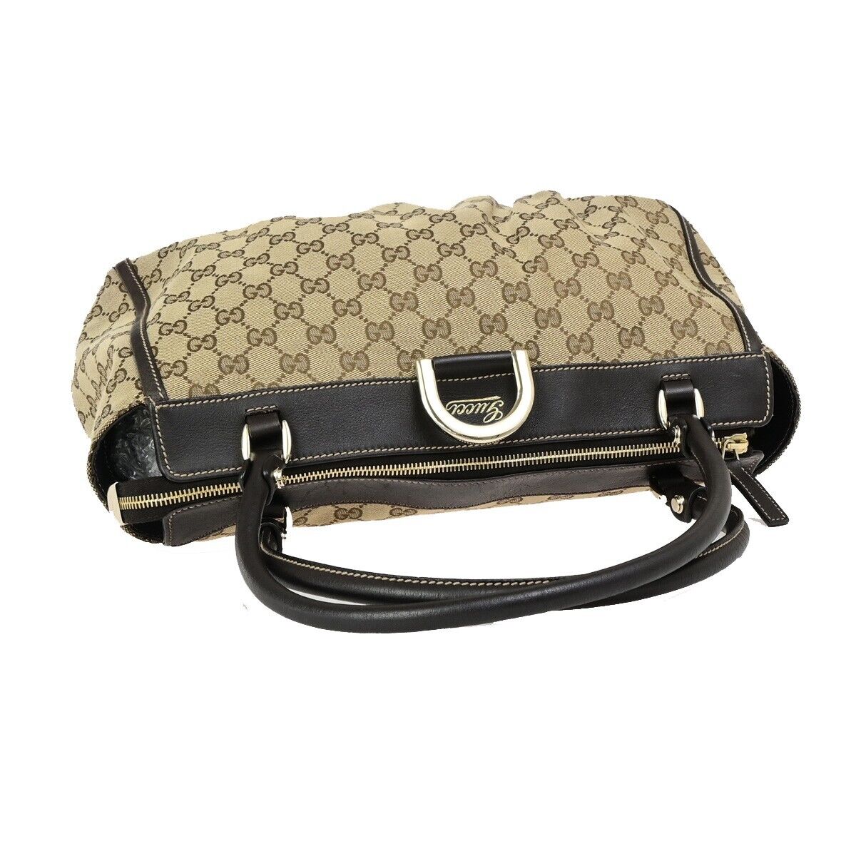 Gucci Abbey Beige Canvas Shoulder Bag