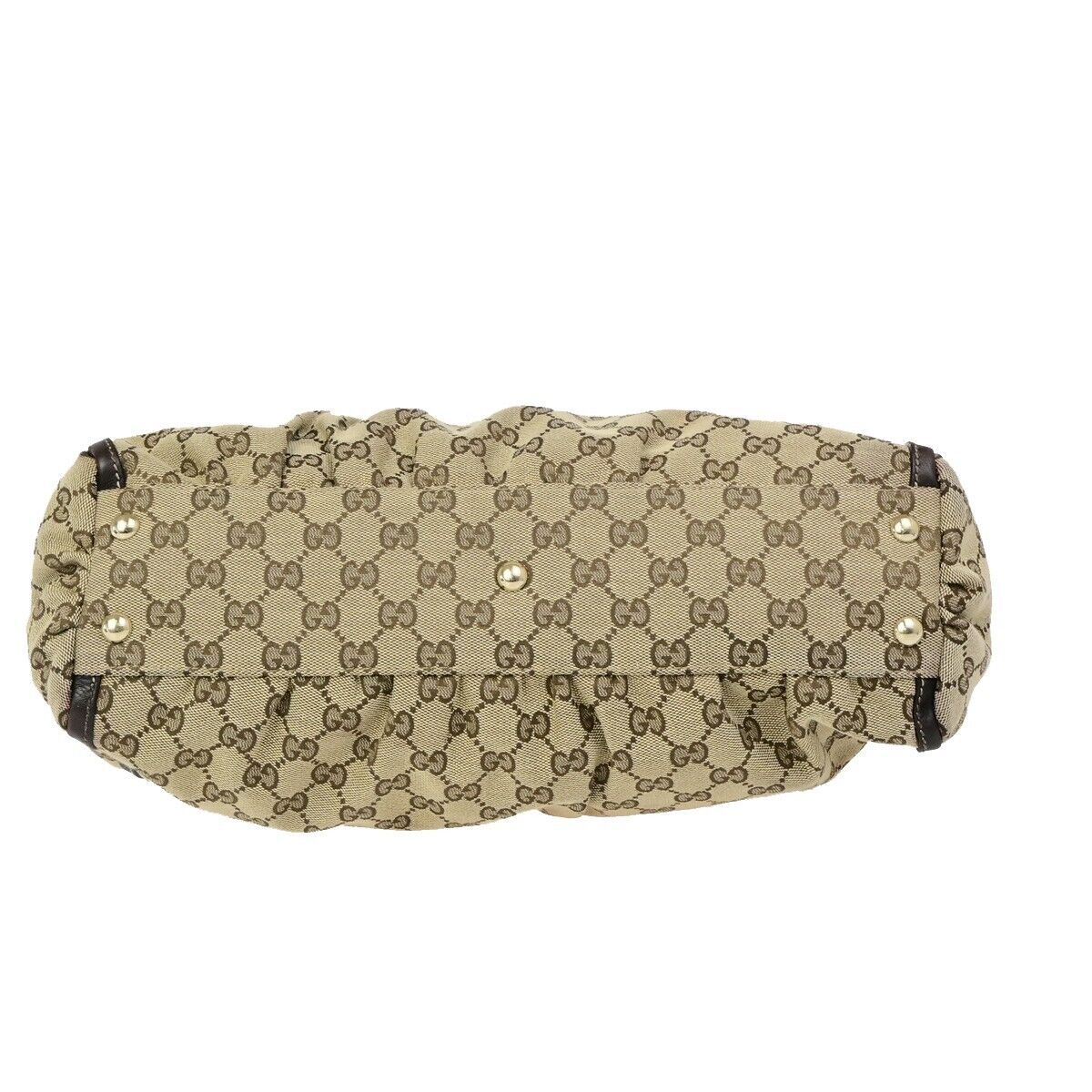 Gucci Abbey Beige Canvas Shoulder Bag