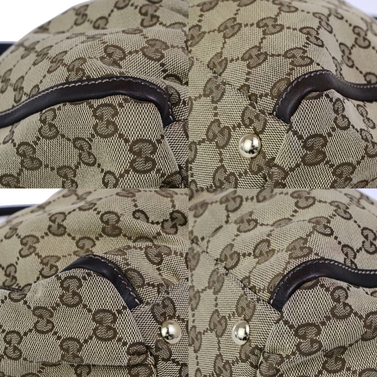 Gucci Abbey Beige Canvas Shoulder Bag