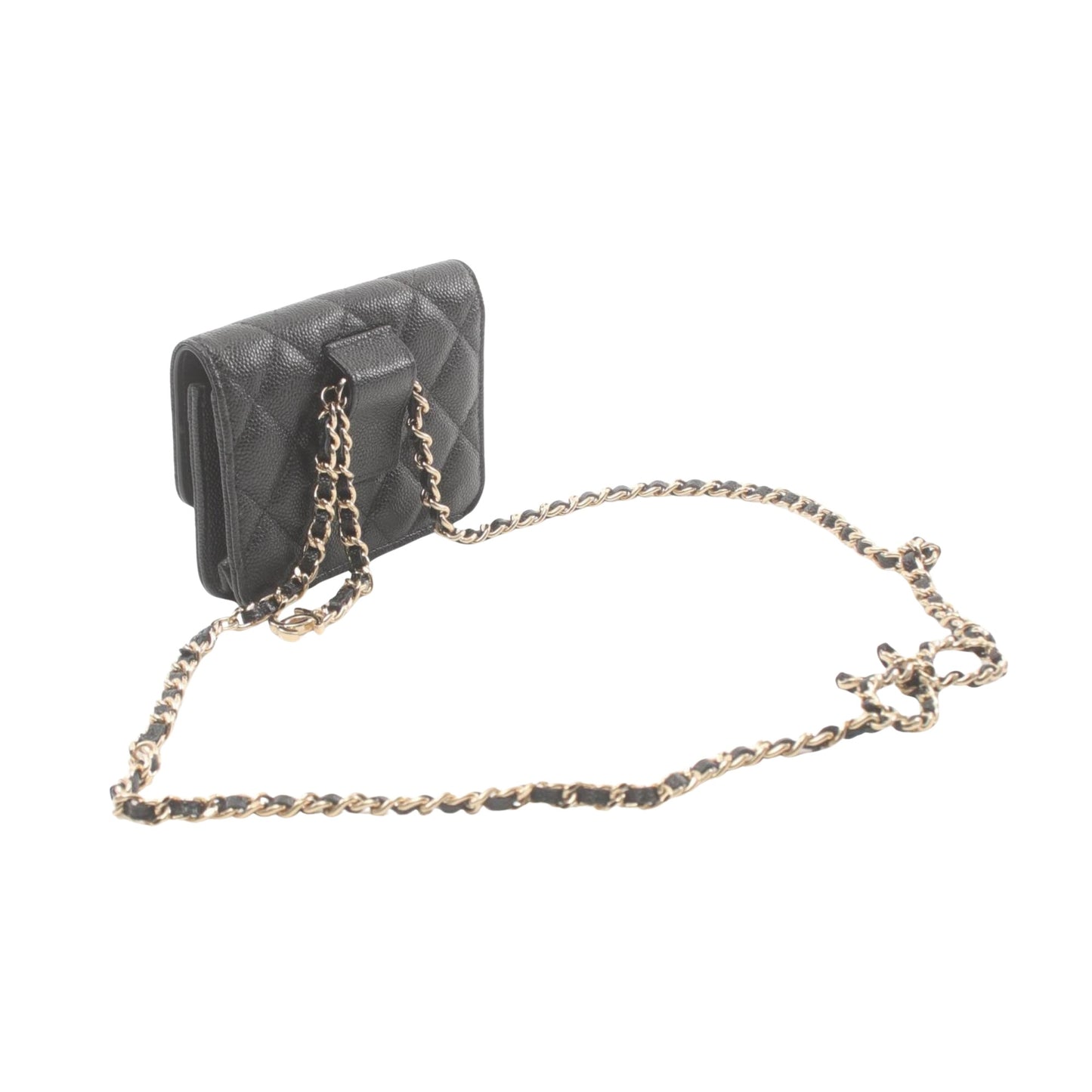 Chanel Wallet On Chain Black Leather Clutch Bag