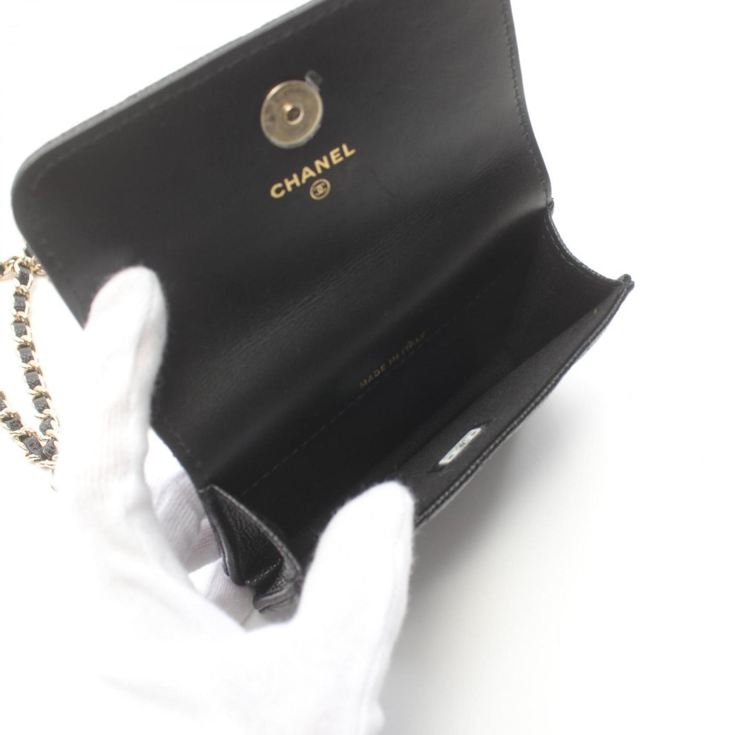 Chanel Wallet On Chain Black Leather Clutch Bag