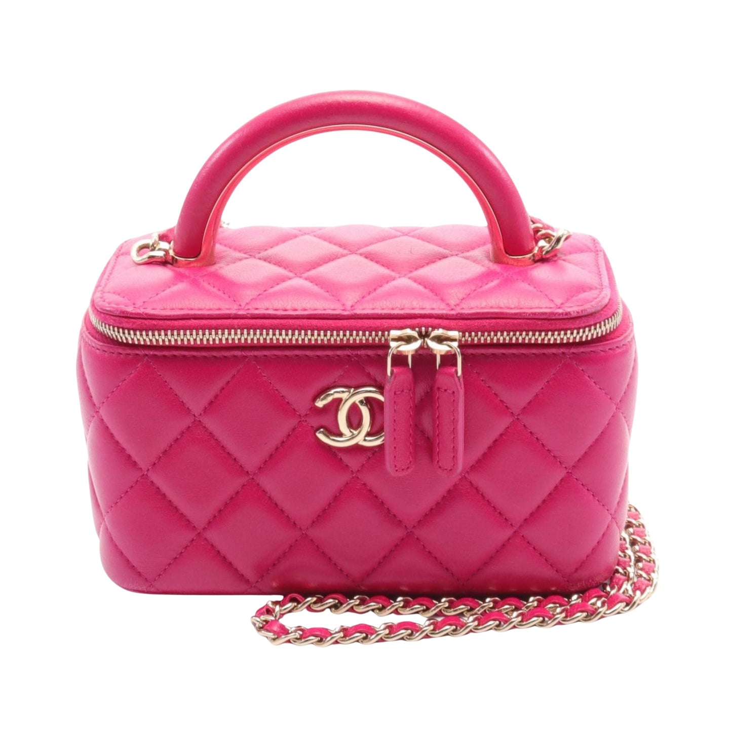 Chanel Pink Leather Shopper Bag