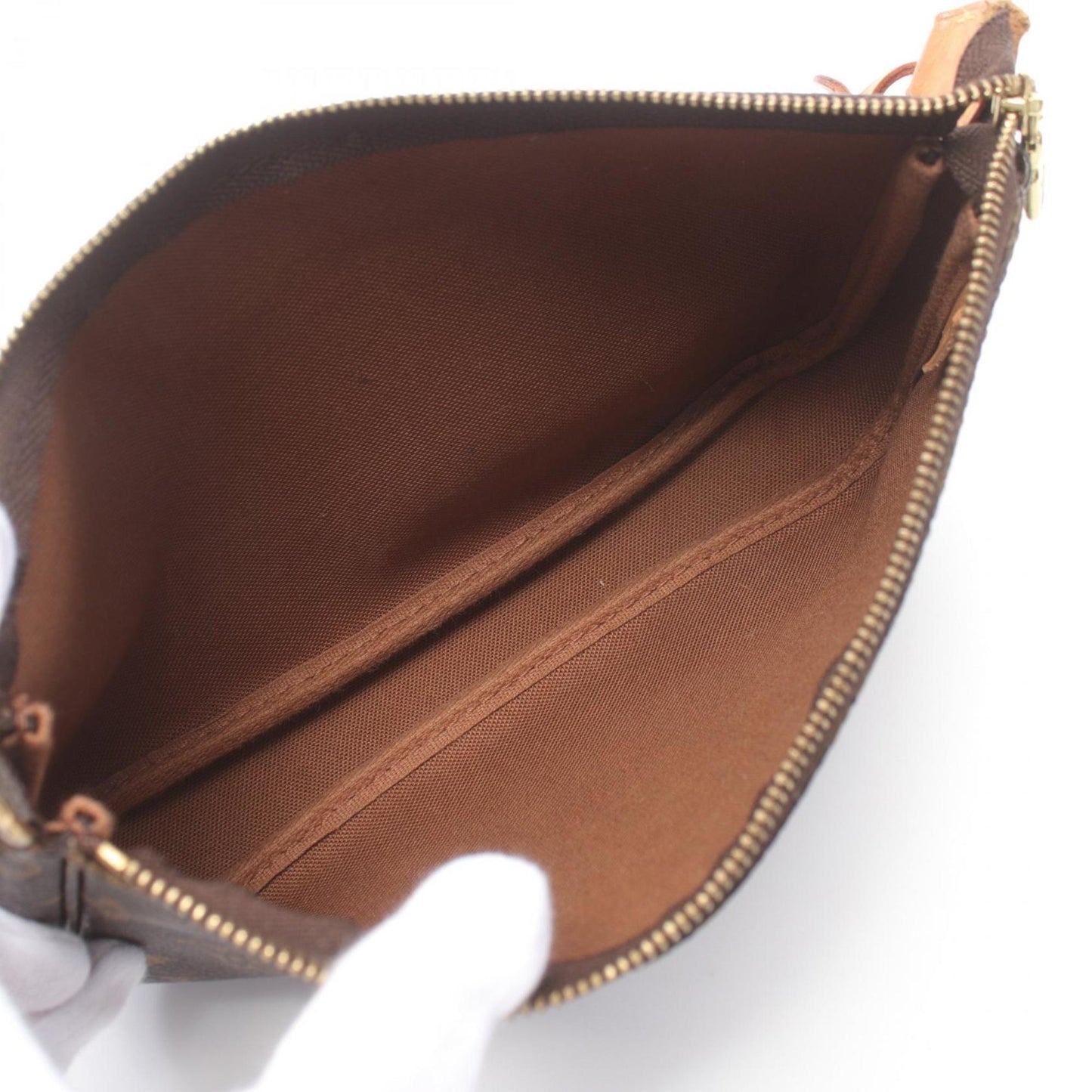 Louis Vuitton Pochette Accessoire Brown Canvas Clutch Bag