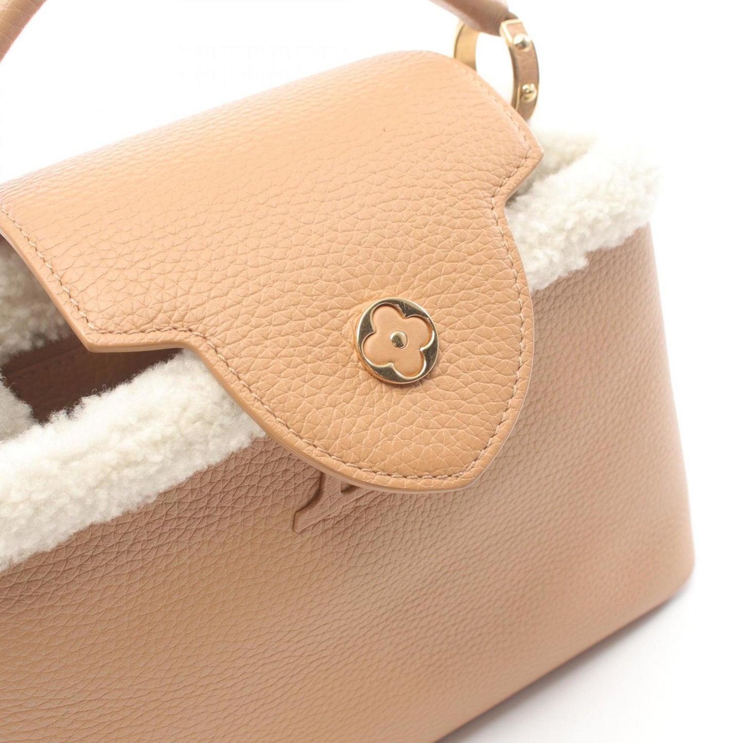 Louis Vuitton Capucines Beige Leather Hand Bag