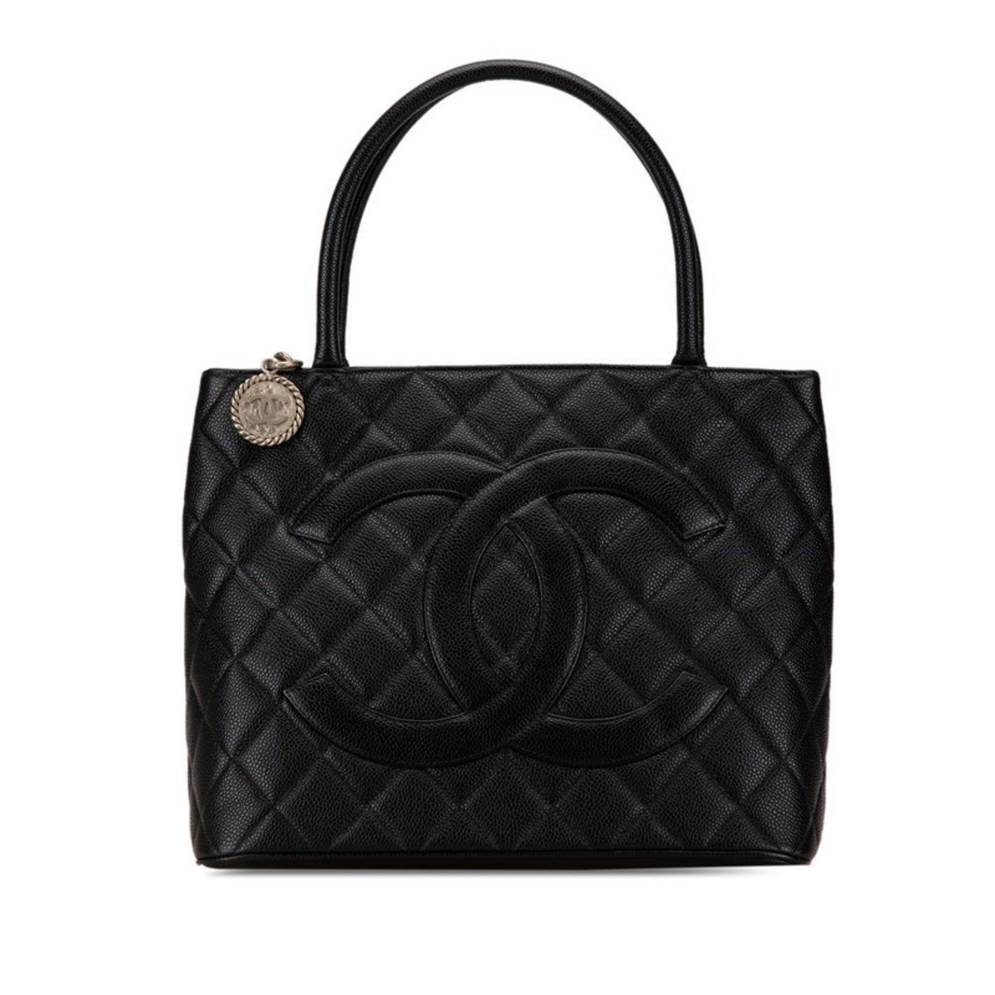 Chanel Medaillon Black Leather Tote Bag