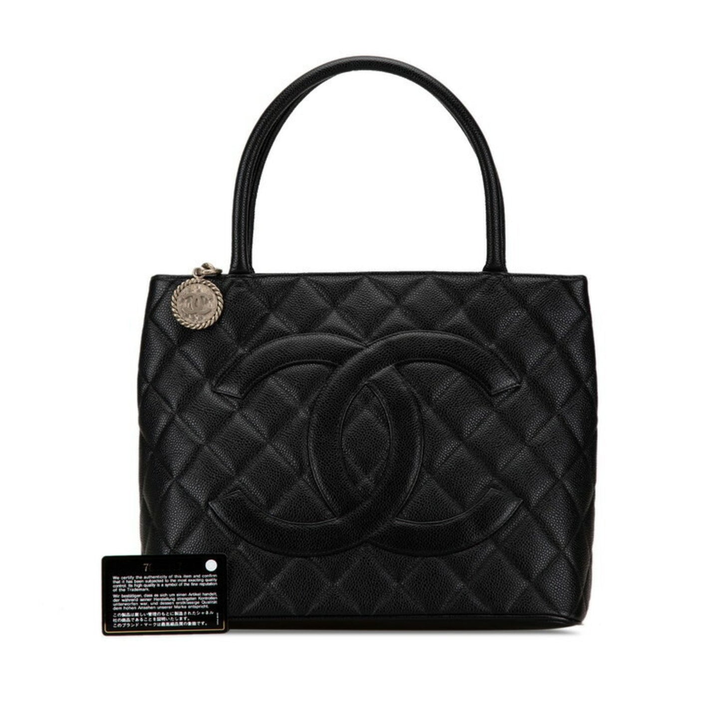 Chanel Medaillon Black Leather Tote Bag