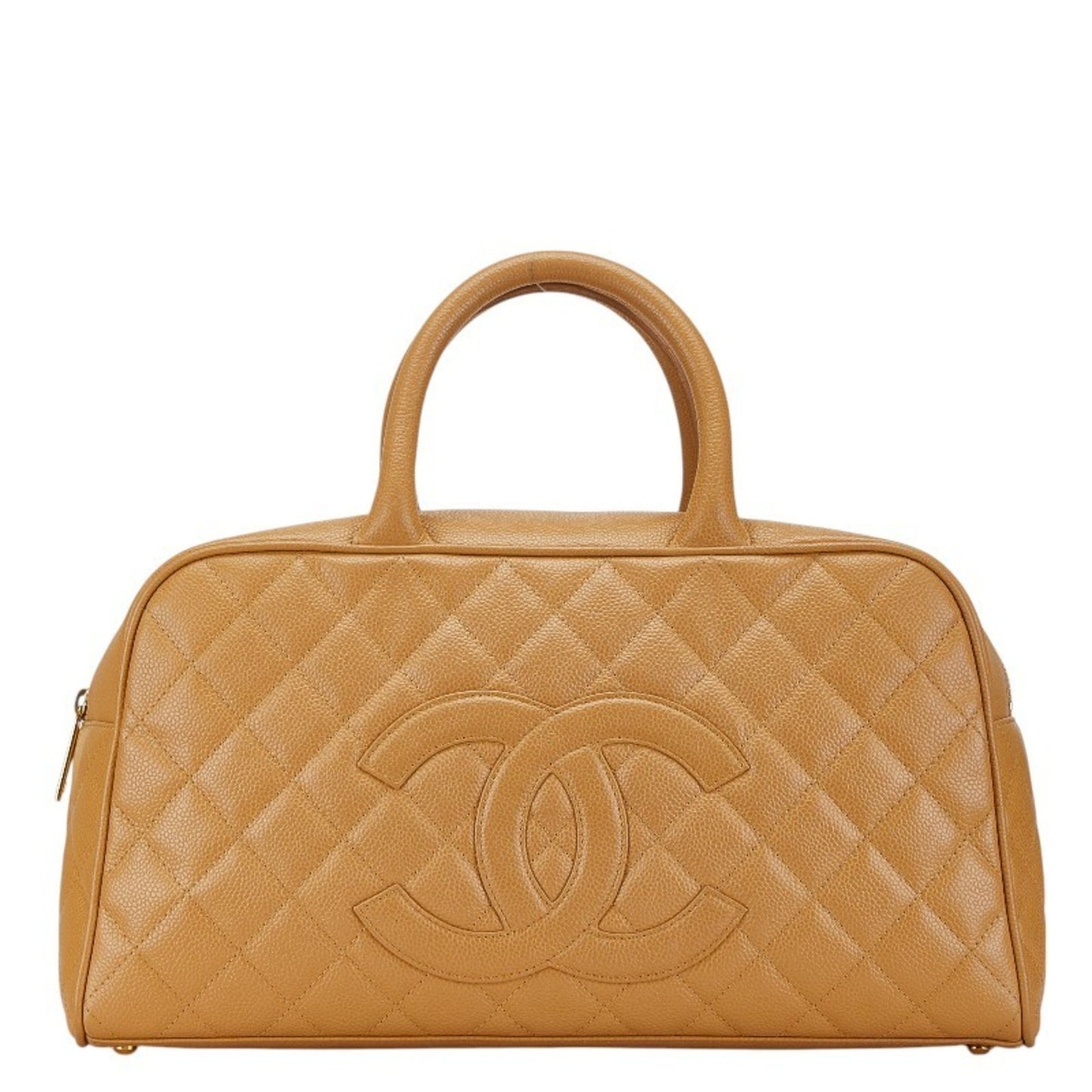 Chanel Bowling Beige Leather Hand Bag